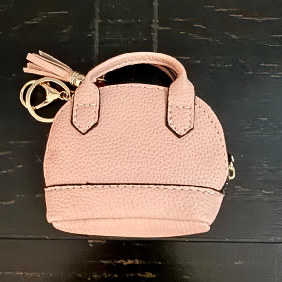 NEW Mini Keychain Handbag with Tassel and Keychain Coin Purse Pink - Picture 7 of 7